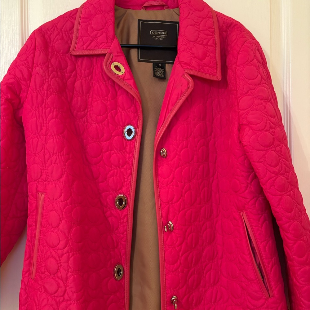 Coach Vibrant Pink Quilted Jacket